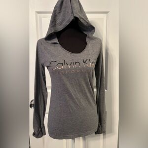 Calvin Klein Performance hoodie. Size M. Gray. Runs small